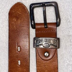 Camel Collection collectible Brown Leather Belt with Silver Buckle Sz 38
